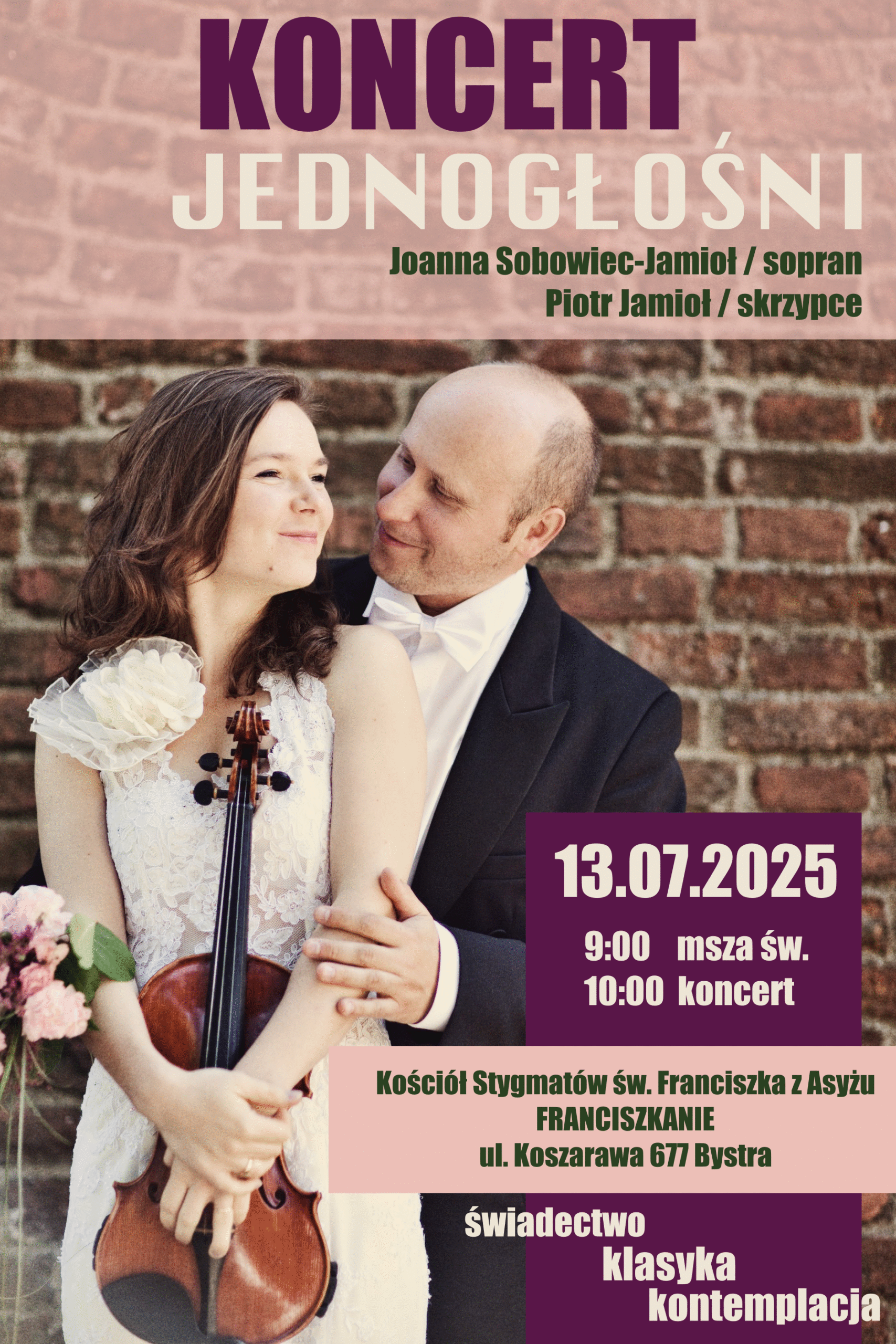 13.07.2025. Koncert Jednogłośni. Świadectwo, modlitwa, kontemplacja.