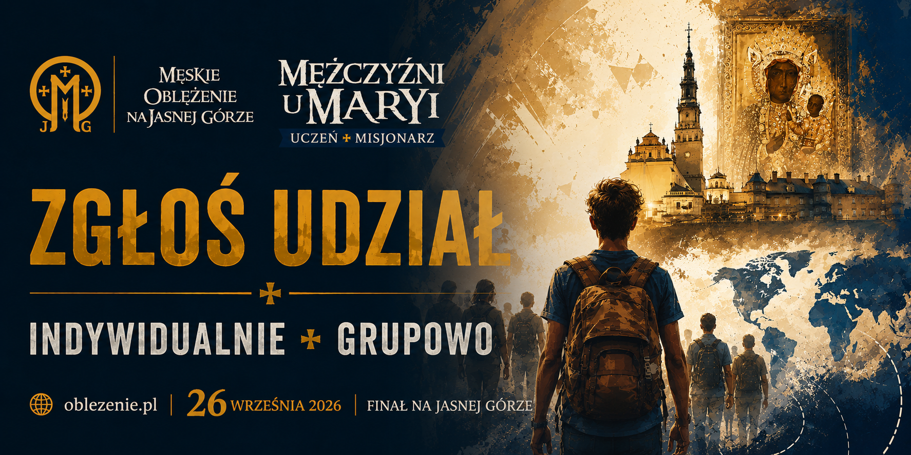 Mężczyźni. Jedziemy! MĘSKIE OBLĘŻENIE 26.09.2026, Zapisy u o. Ludwika OFM„Nie zatrzymuj Ewangelii dla siebie” – posłanie